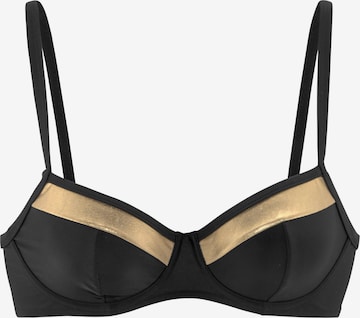 LASCANA T-shirt Bikini Top in Black: front