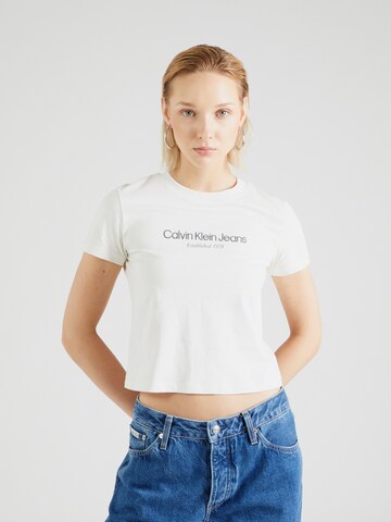 T-shirt Calvin Klein Jeans en blanc : devant