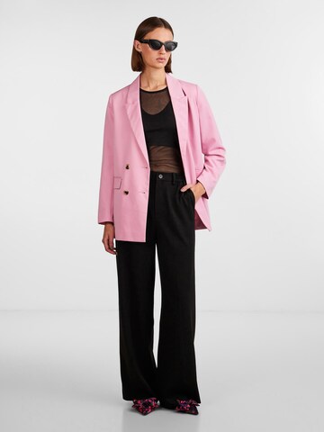 PIECES Loose fit Trousers with creases 'Camil' in Black