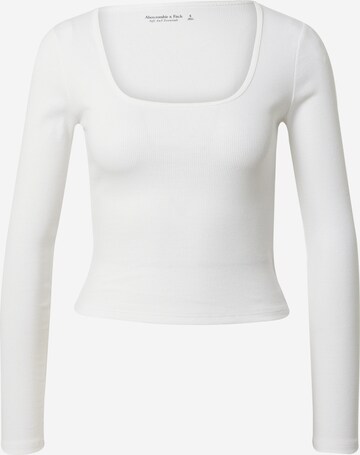 T-shirt Abercrombie & Fitch en blanc : devant