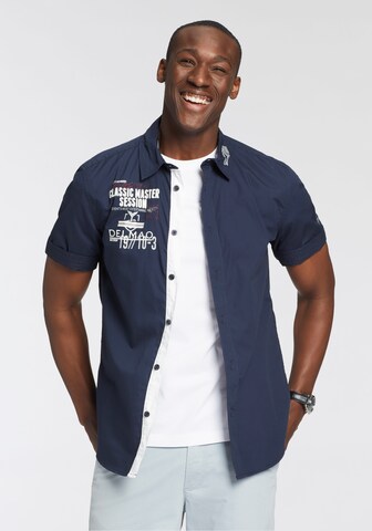 DELMAO Regular Fit Hemd in Blau
