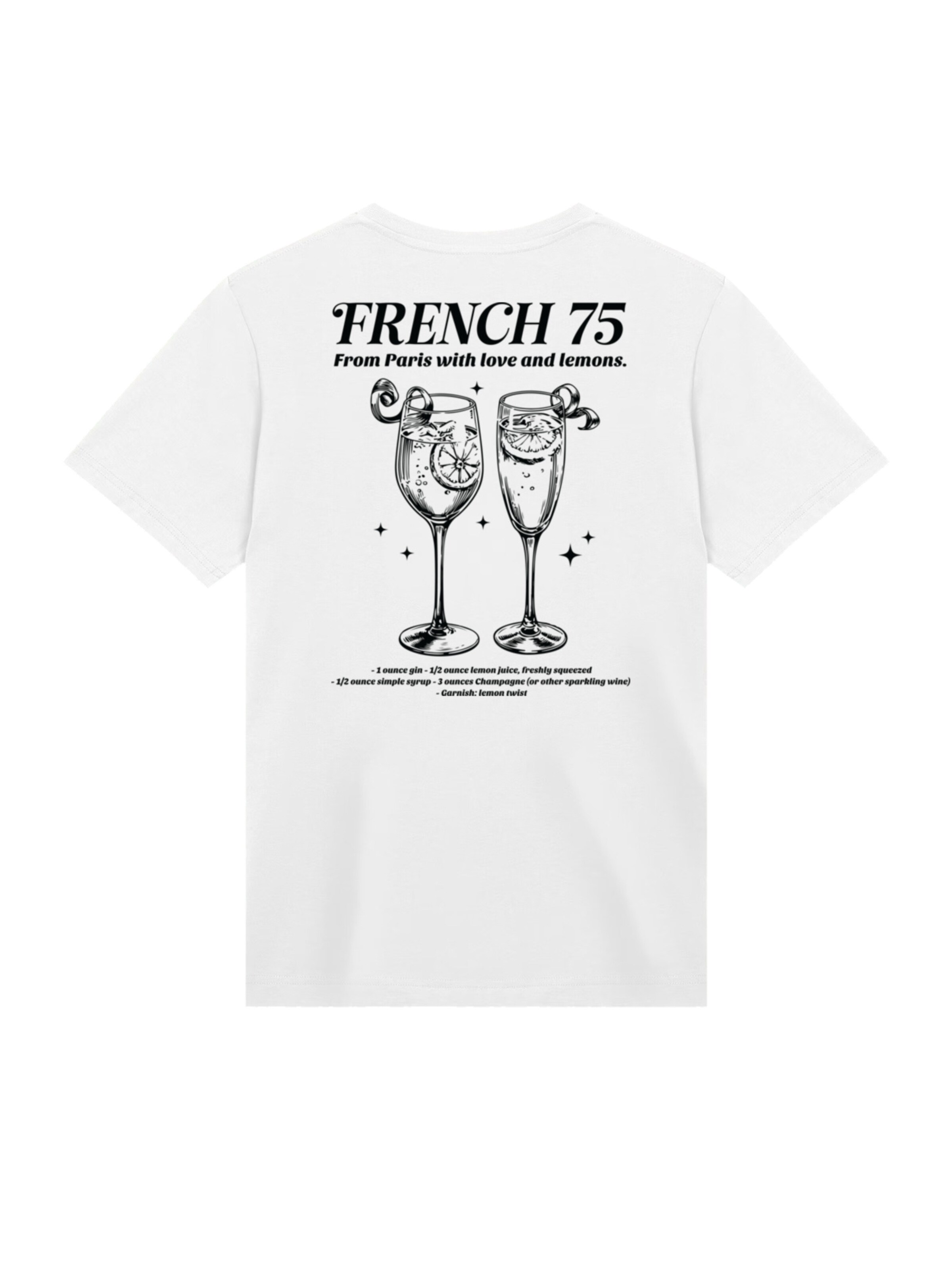 T-Shirt 'French 75 From Paris With Love' F4NT4STIC en blanc