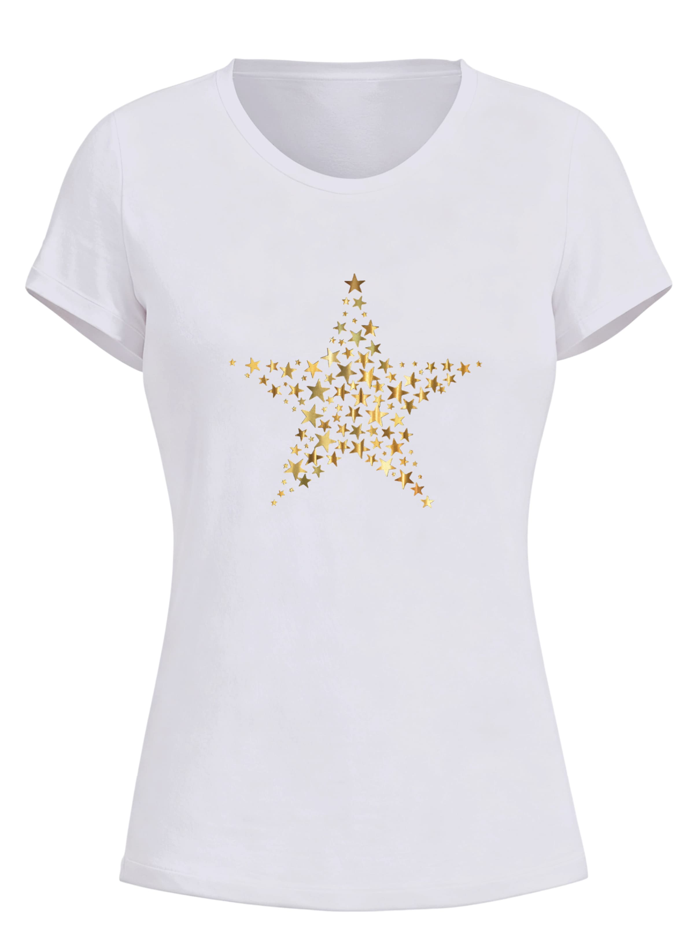 GORHEY Shirt 'Women's Summer Crew Neck Short-Sleeve Leopard Star Print Basic Tees'‌‌‌‌‌‌‌‌‌ in weiß, Produktansicht