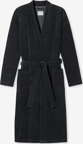 SCHIESSER Long Bathrobe 'Feather Terry' in Grey: front