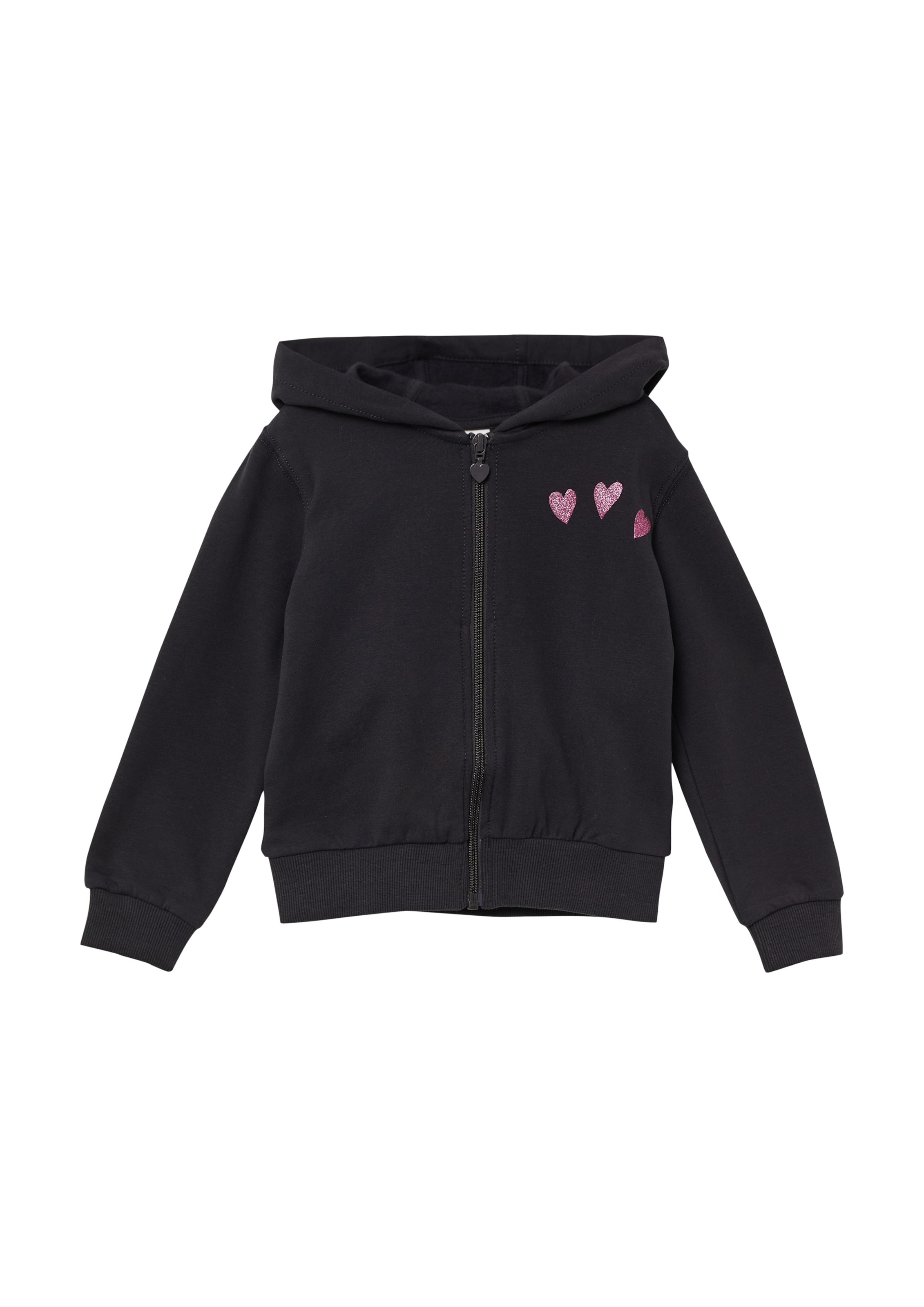 Veste de survêtement s.Oliver en noir : devant
