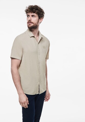 Street One MEN Regular fit Button Up Shirt in Beige: front