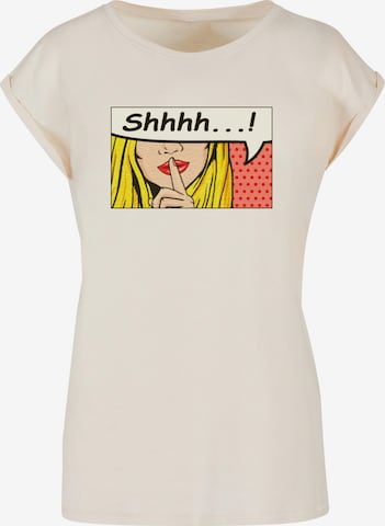 Merchcode Shirt 'Silent Sign Comic ' in Beige: predná strana