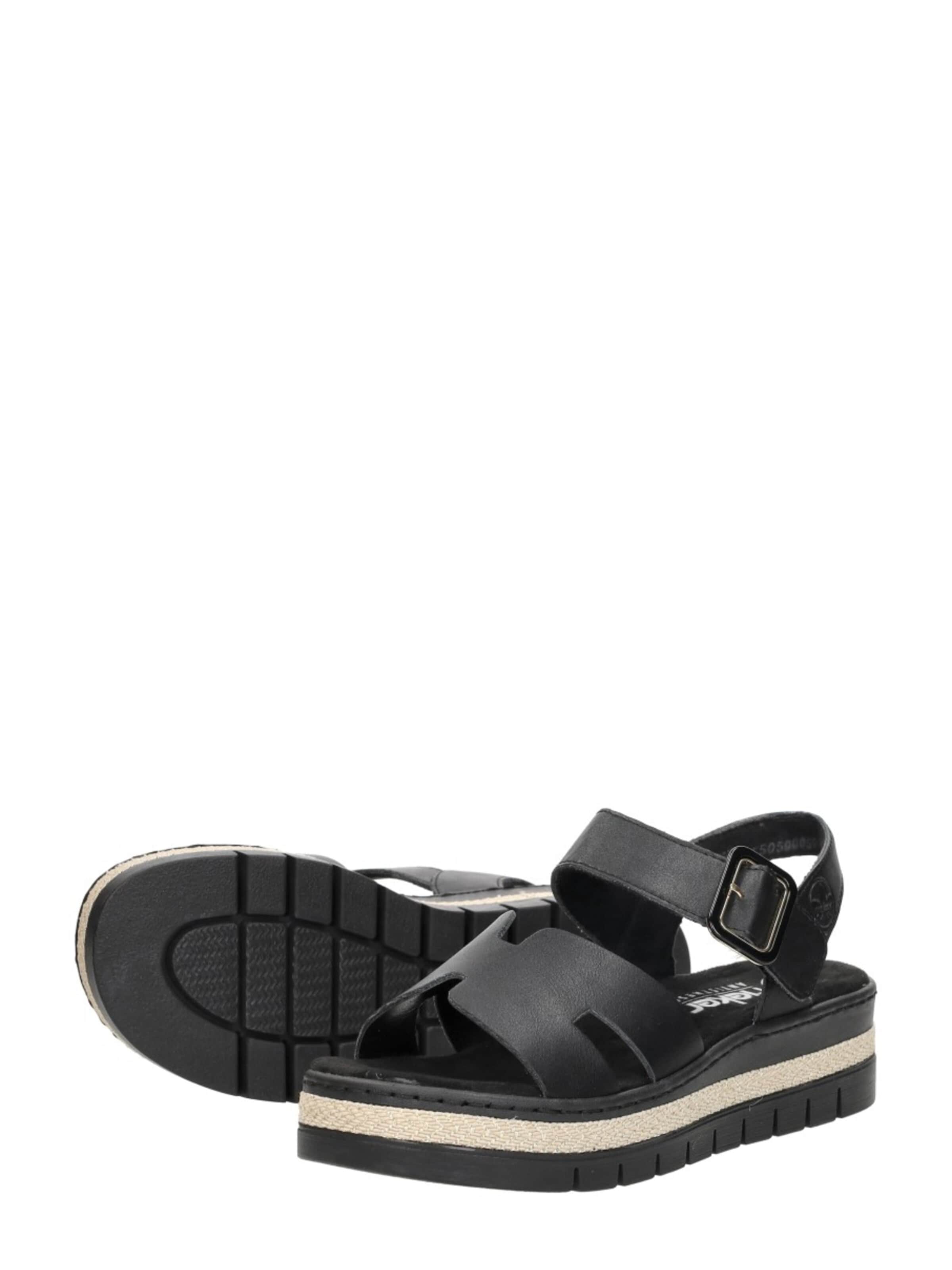 Rieker Sandal 'Sandalen Plat' in Black
