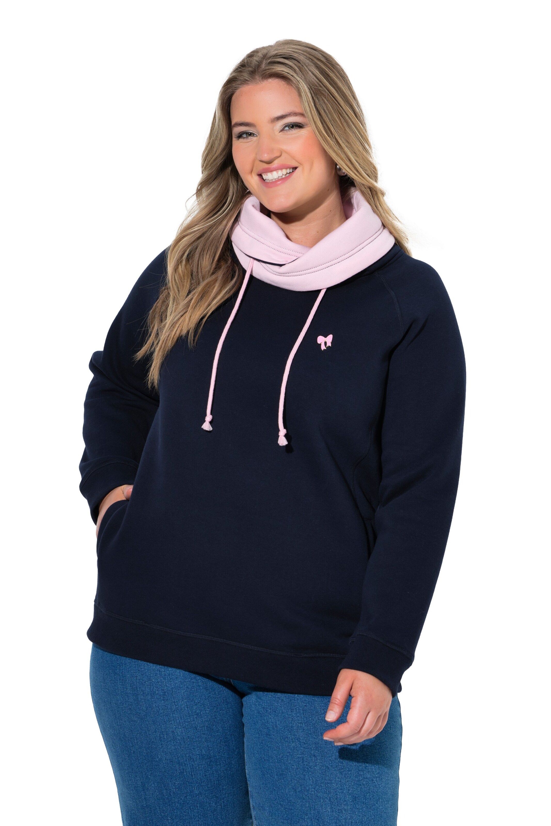 Ulla Popken Sweatshirt in Blauw: voorkant