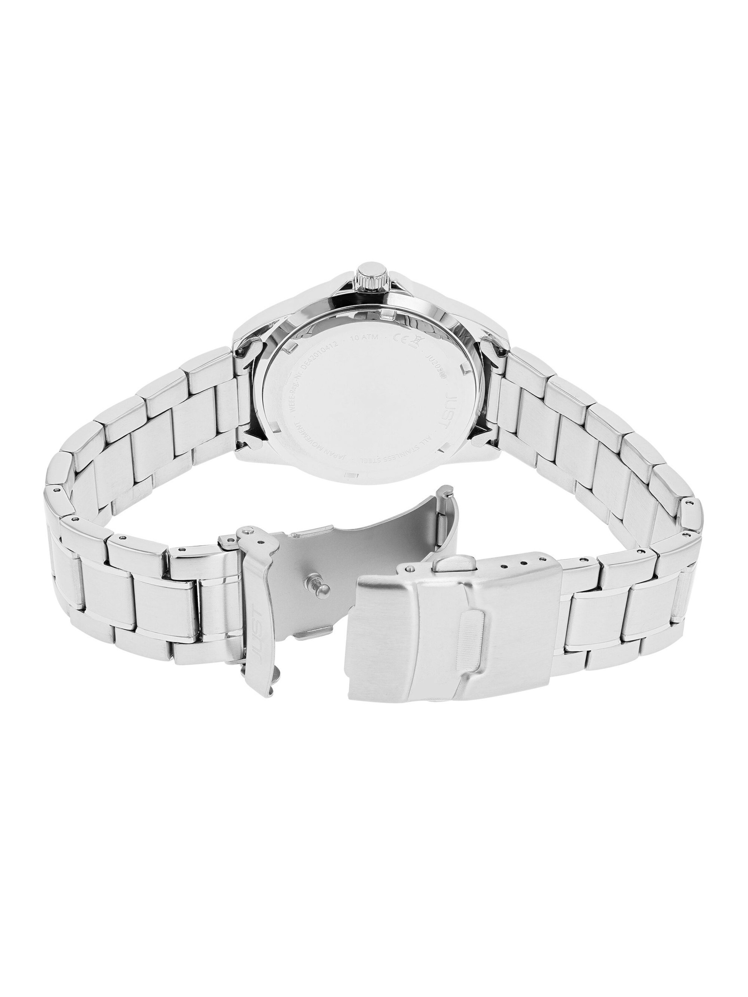JUST Analog Watch 'Mads, Datumsanzeige' in Silver