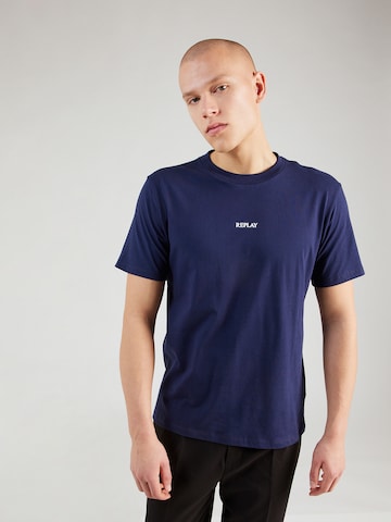 T-Shirt REPLAY en bleu : devant