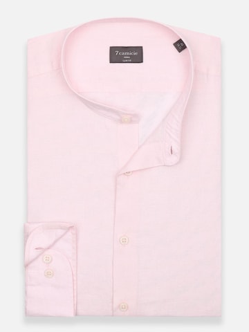 7Camicie Slim fit Zakelijk overhemd 'Caravaggio Linen Man Shirt Green' in Roze