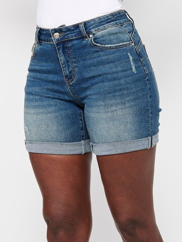 KOROSHI Slimfit Shorts in Blau: Vorderseite