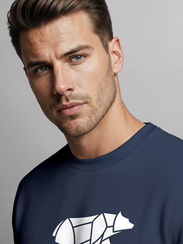 Neverless Sweatshirt 'Bär Lineart Polygon' in Blue