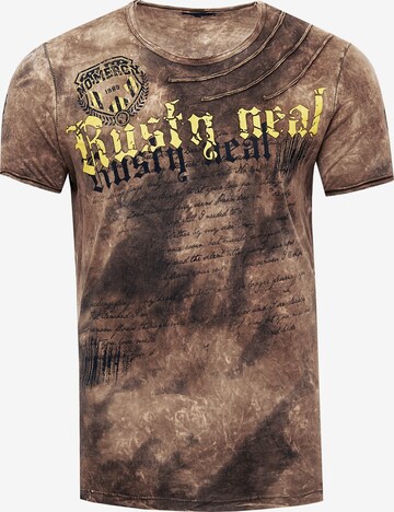 Rusty Neal Shirt in Bruin: voorkant