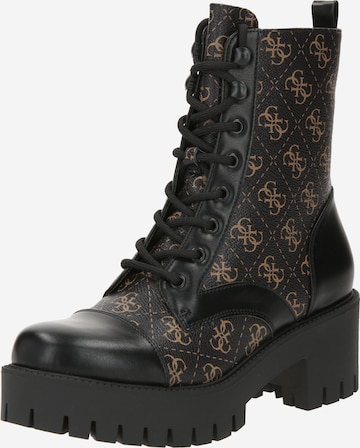 GUESS Lace-Up Ankle Boots 'WALKUP' in Brown: front