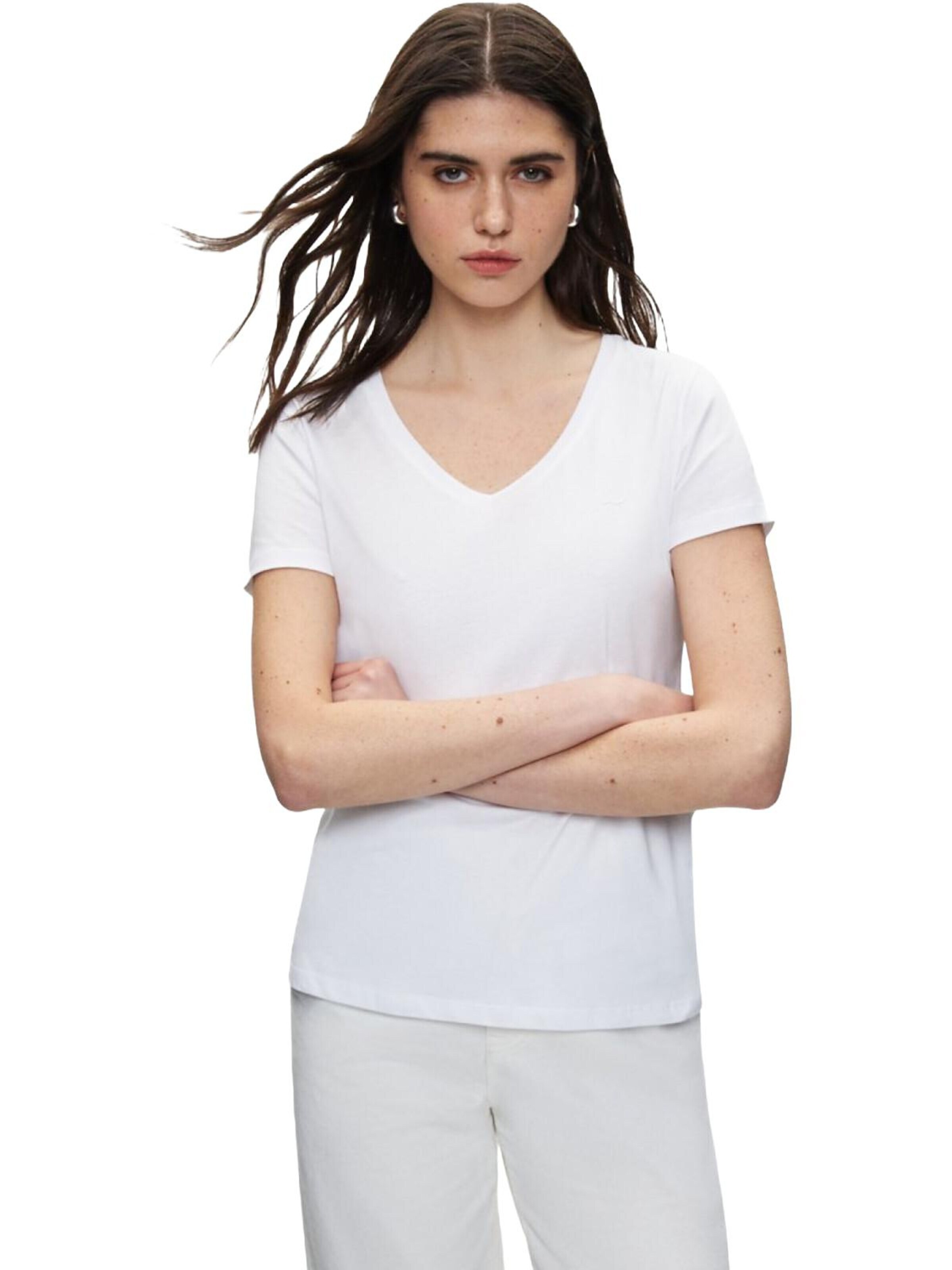 Maglietta 'LTB Jeans Damen-T-Shirt mit V-Ausschnitt' di LTB Jeans in bianco
