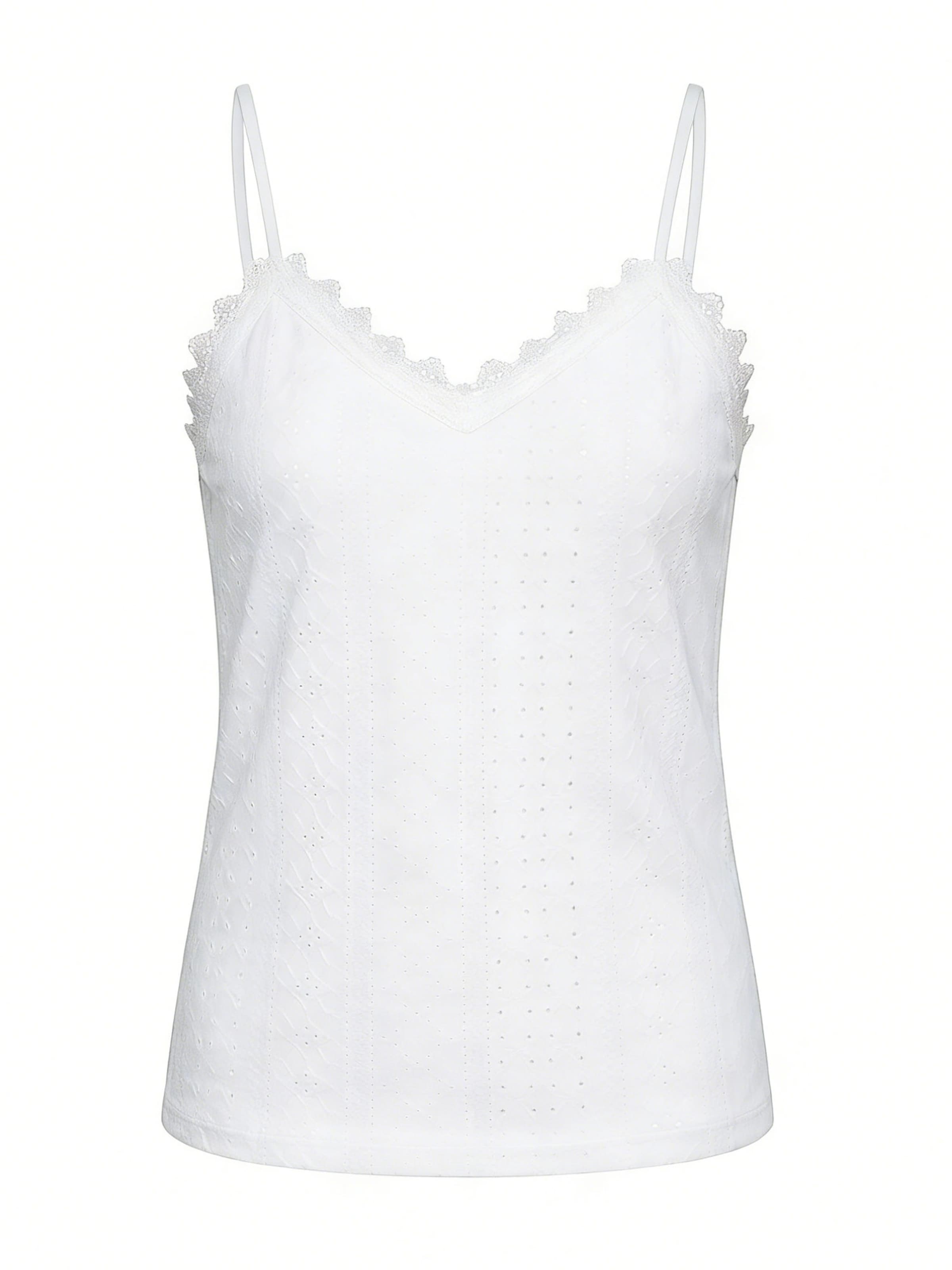 MEETWEE Top 'V-neck summer lace vest' in White: front