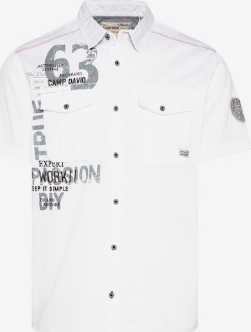 CAMP DAVID Regular fit Button Up Shirt in White: front