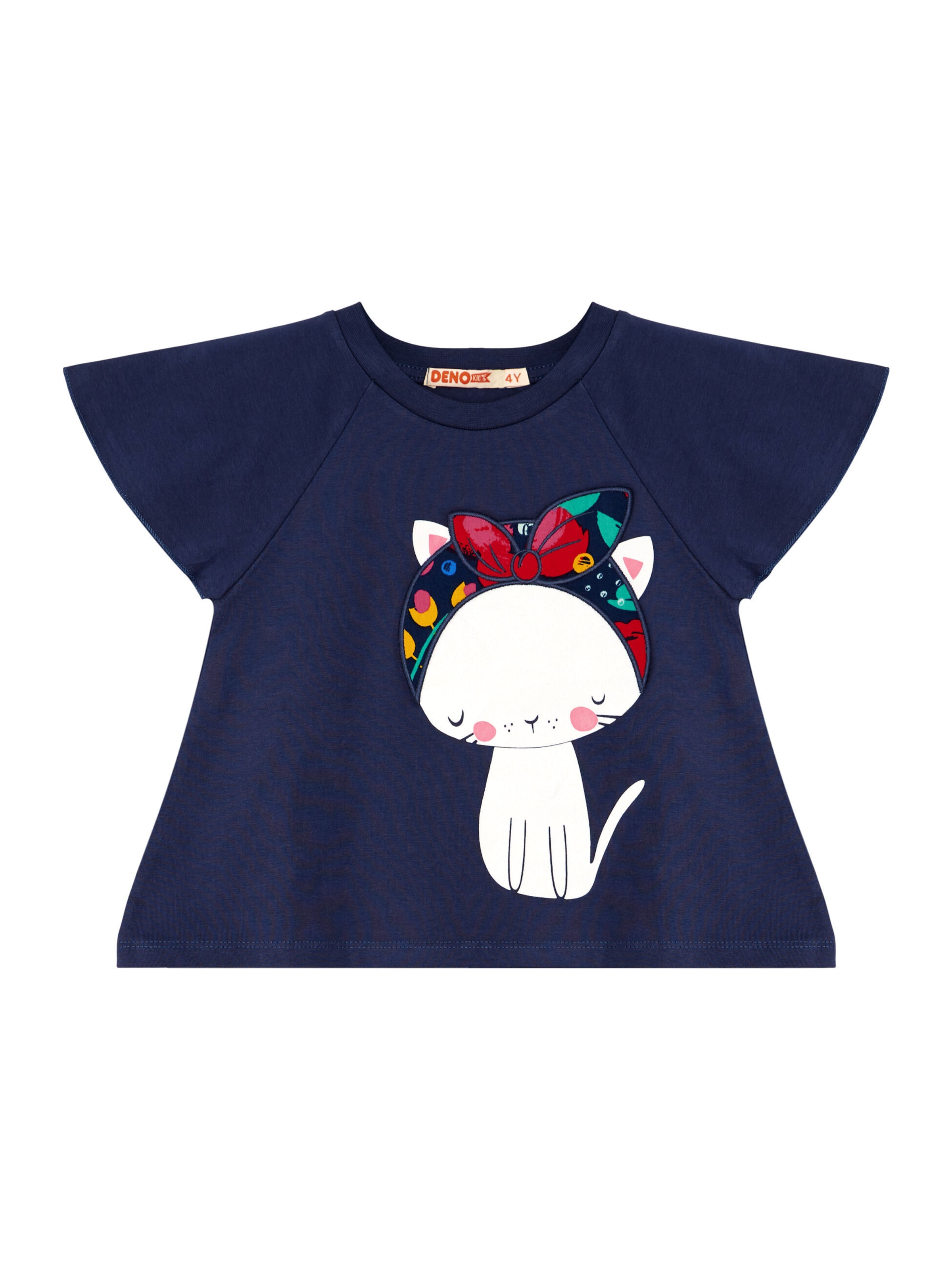 Denokids Tracksuit 'Cat & Flowers' in Mixed colours