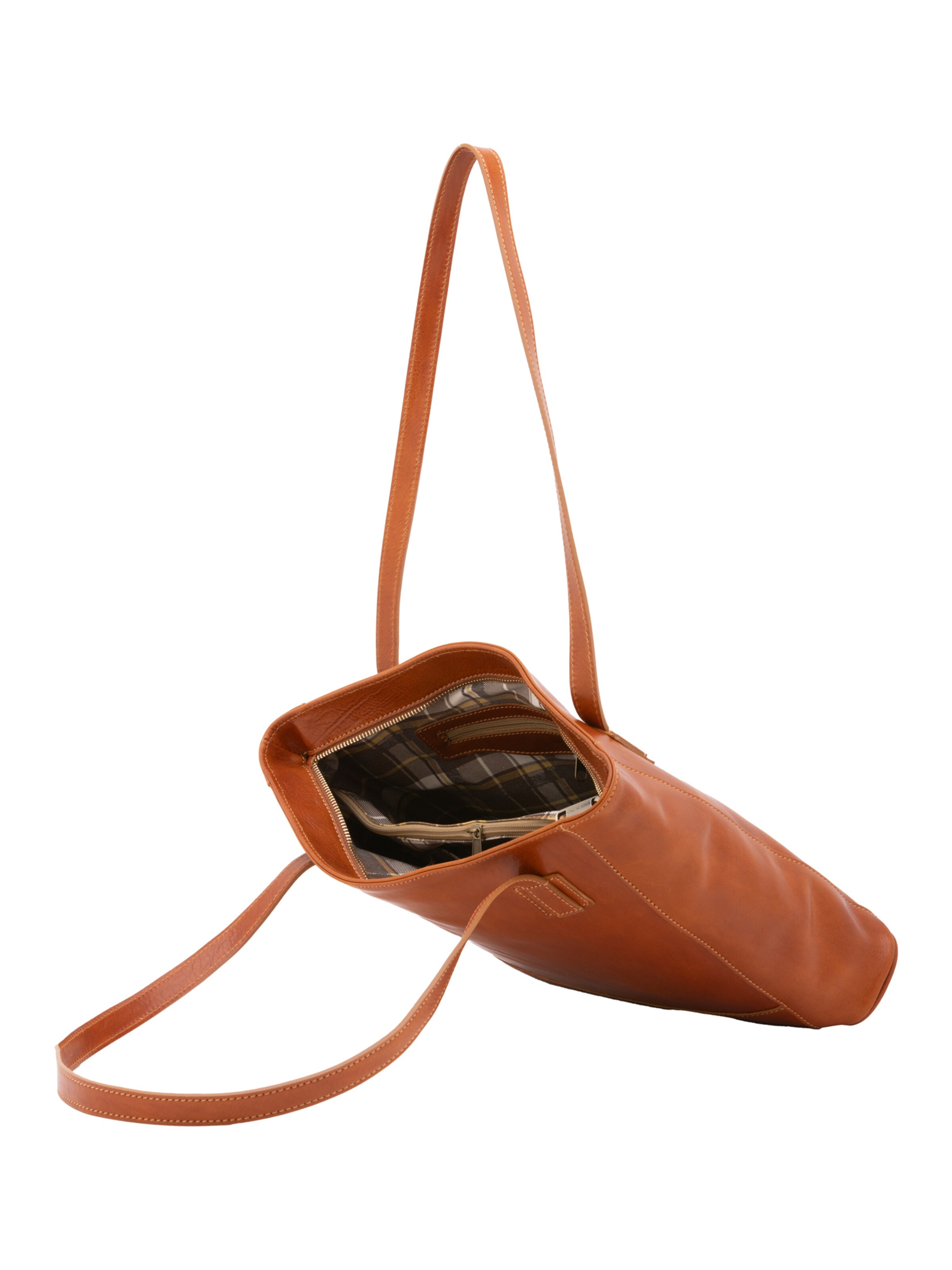 Borsa a spalla 'Borsa a Spalla Donna Cressa Vera Pelle Vacchetta - Chiusura Zip' di I Fratelli in beige