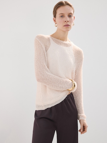 MANGO Wide leg Pants 'LENA' in Brown