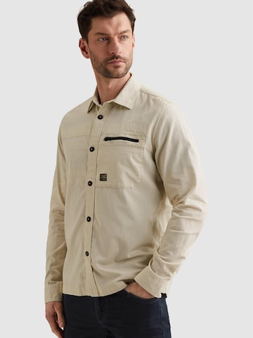 PME Legend Regular fit Skjorta 'PME LEGEND - Shirt jacket with button closure and chest pocket' i beige