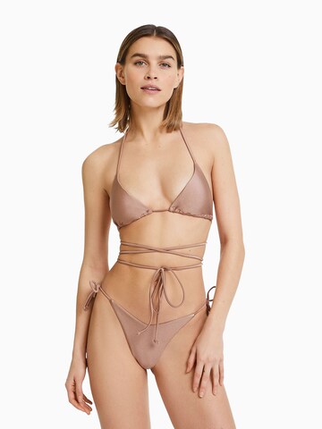 Bershka Bikini bottom in Brown: front