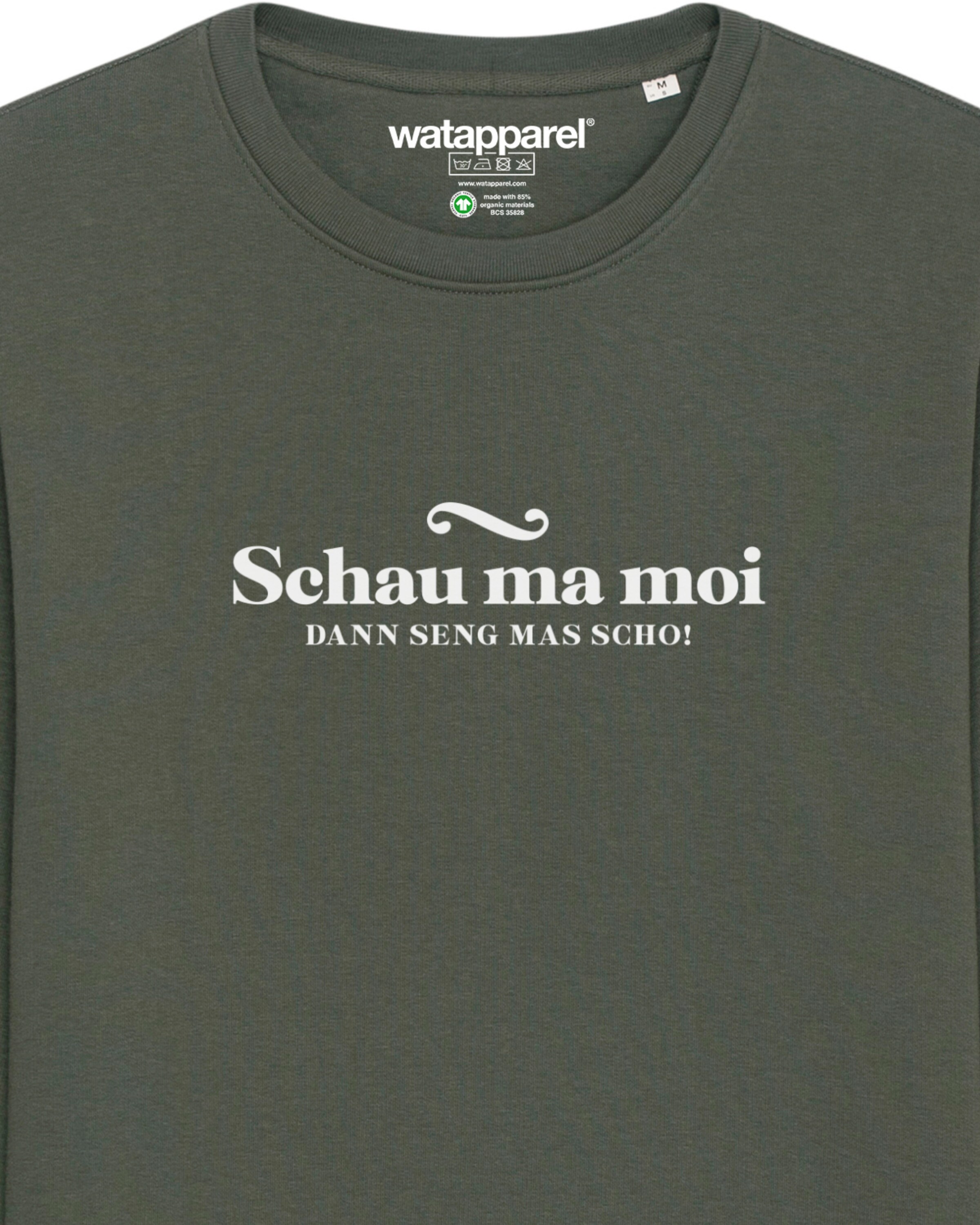 Watapparel Sweatshirt 'Schau ma moi dann seng mas scho' in Grün