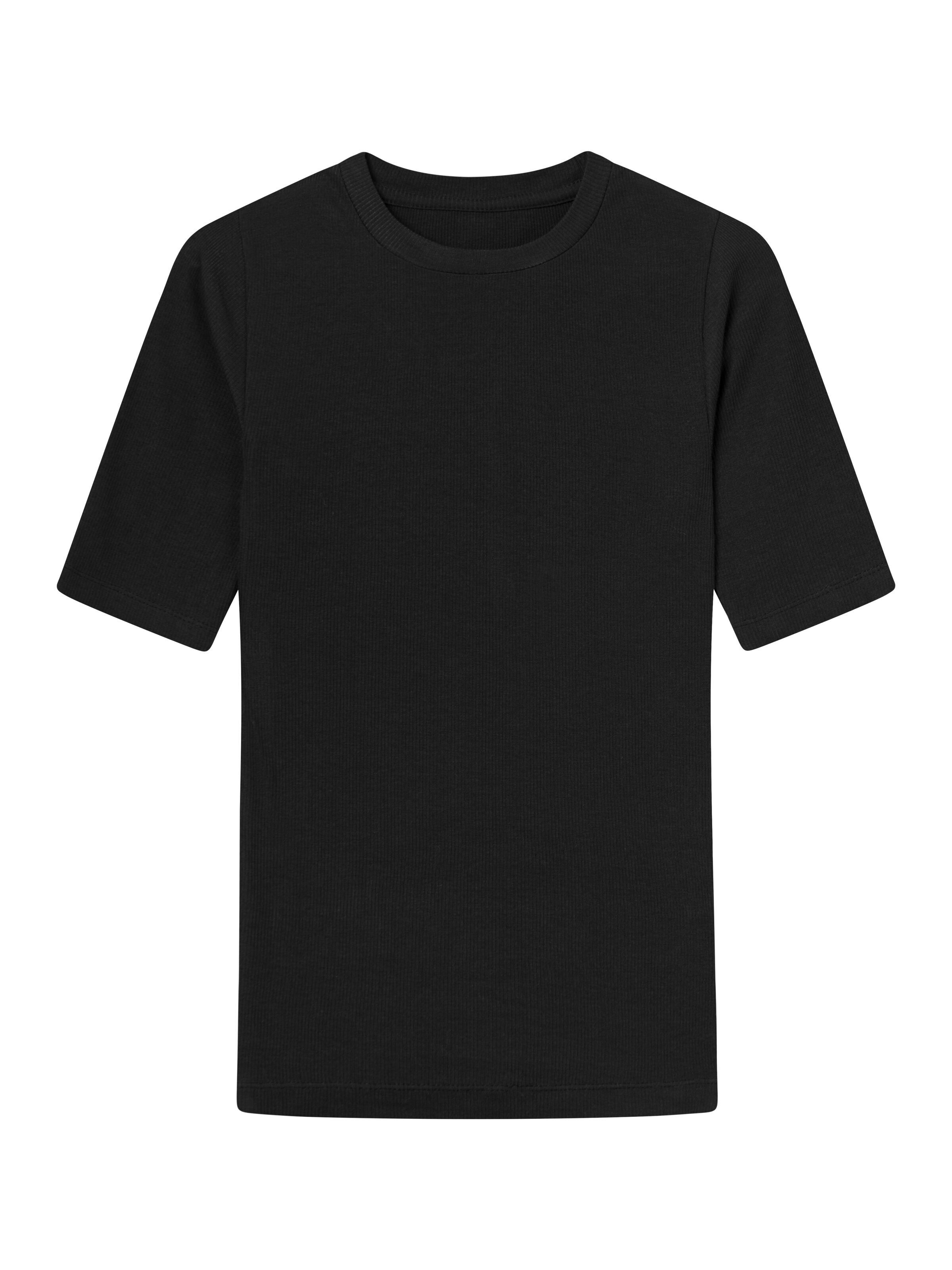 KnowledgeCotton Apparel Shirt in Zwart: voorkant