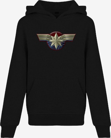 F4NT4STIC Sweatshirt 'Captain Marvel Chest Emblem' in Zwart: voorkant