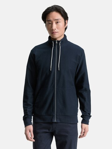 TOM TAILOR Sweat jacket in Blue: front