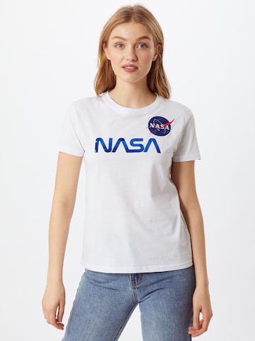 ALPHA INDUSTRIES Тениска 'NASA' в бяло: отпред