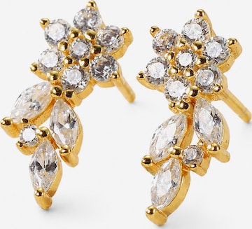 Hey Happiness - Pendientes 'Petal Drape Climber' en oro: frente