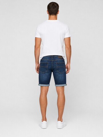 Boxeur des Rues - regular Vaquero 'Herren Jeansshorts Boxeur des Rues Palm Bay, Slim Fit, Dunkelblau, Goldene Nähte' en azul