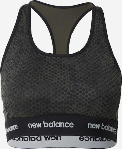 new balance Soutien-gorge de sport en vert foncé / noir / blanc, Vue avec produit