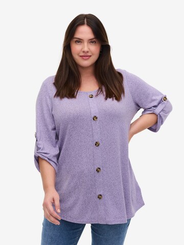 Zizzi - Camisa 'VLUCCA' em roxo: frente