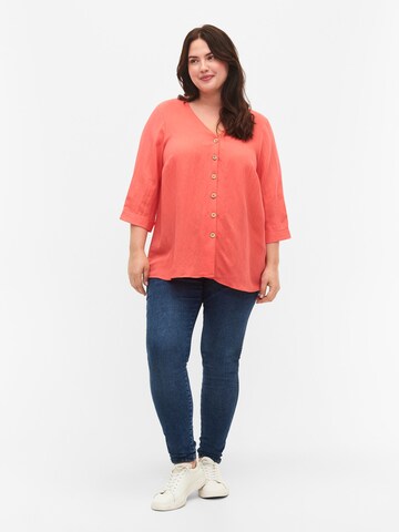 Camicia da donna 'MACY' di Zizzi in arancione
