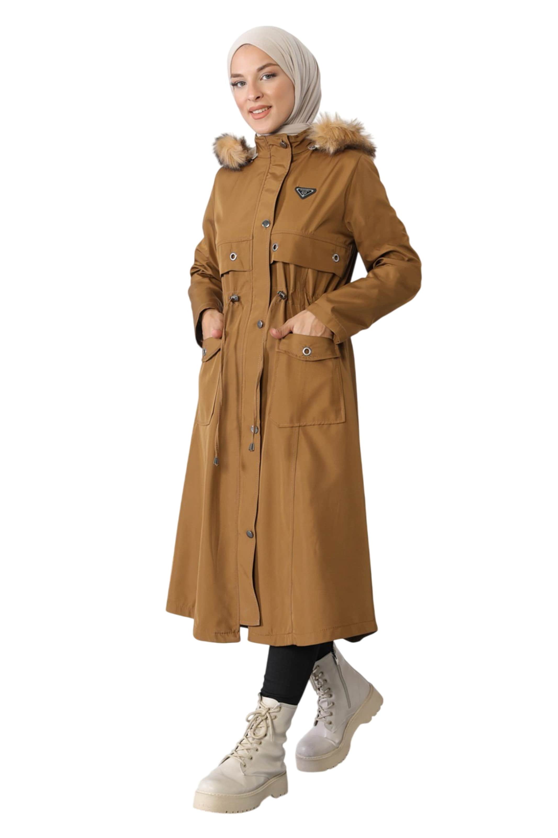 MODAMIHRAM Winter coat in Brown: front