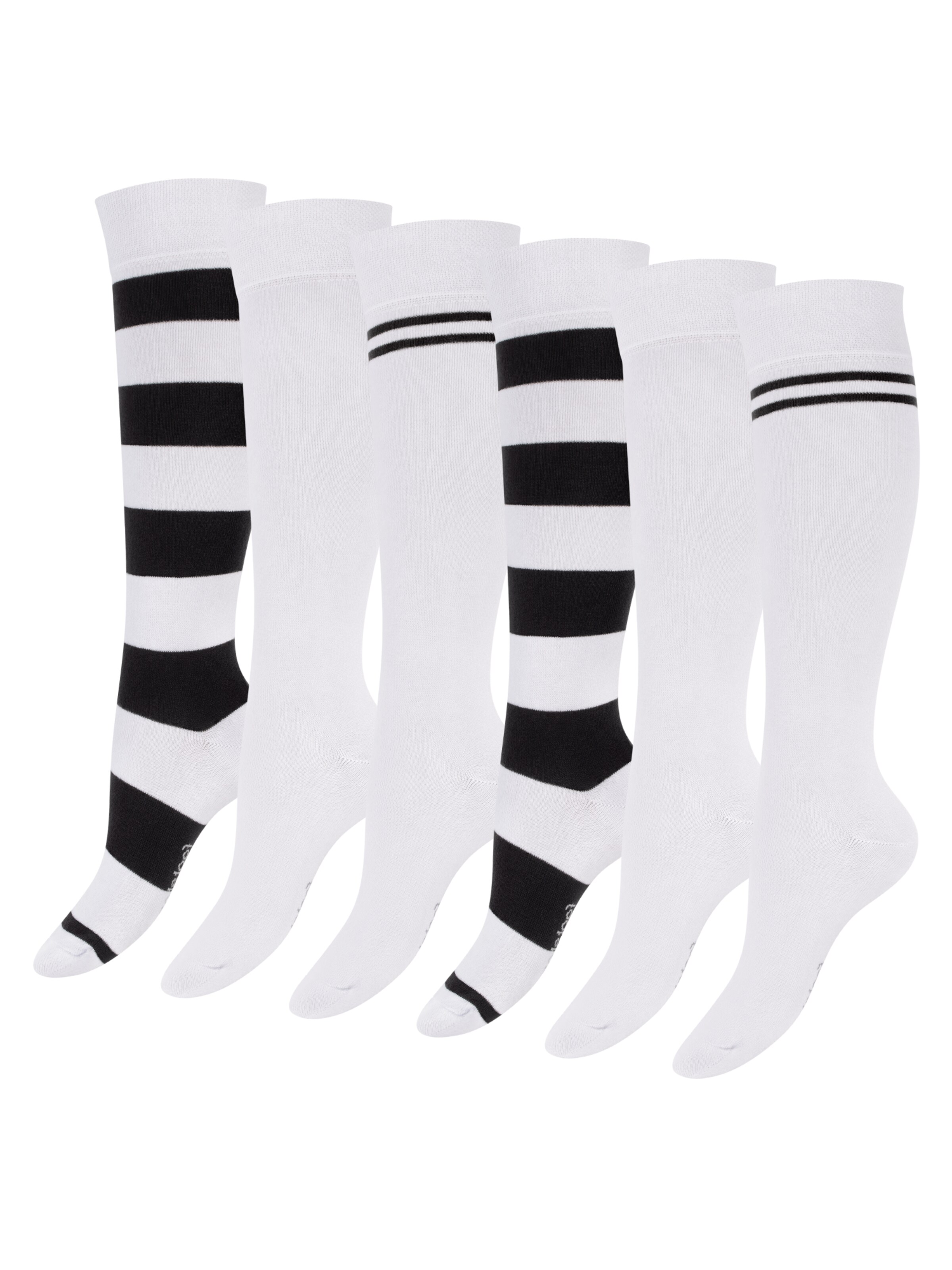 footstar Knee High Socks 'Ringel' in White: front