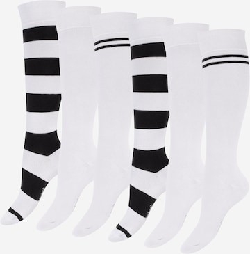 footstar Knee High Socks 'Ringel' in White: front