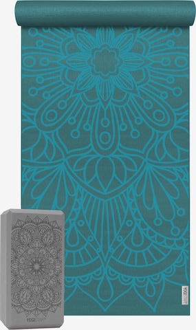 YOGISTAR.COM Yogamatte + 1 Yogablock 'Lotus Mandala' in Grün: predná strana