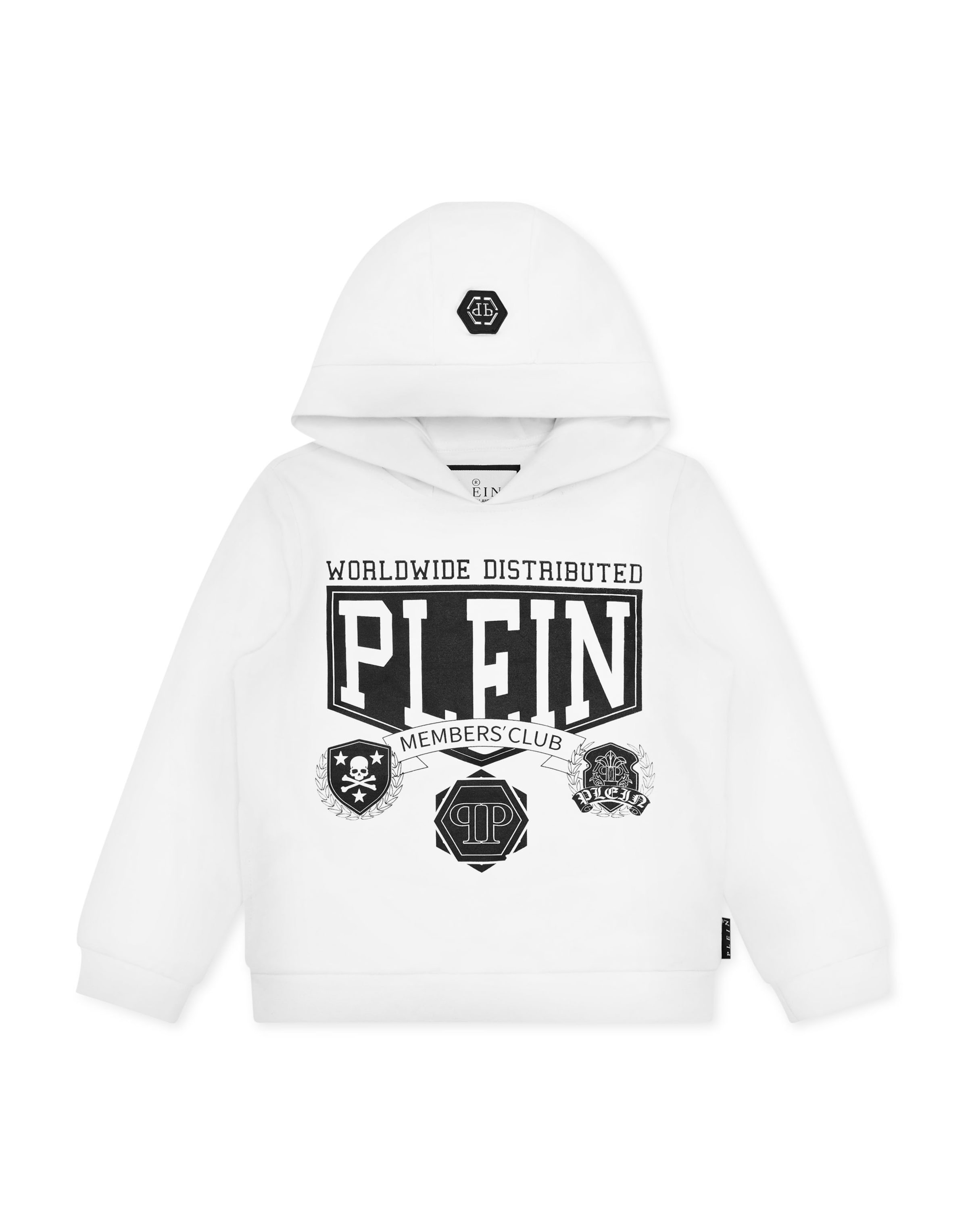 Philipp Plein Sweatshirt 'College' in Wit: voorkant
