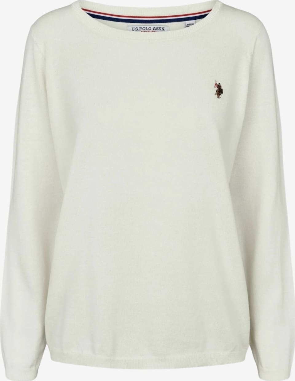 Pulover 'UWMay' de la U.S. POLO ASSN. pe alb: față