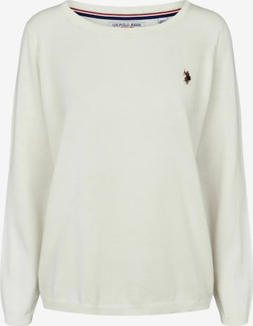 Pull-over 'May' U.S. POLO ASSN. en blanc : devant