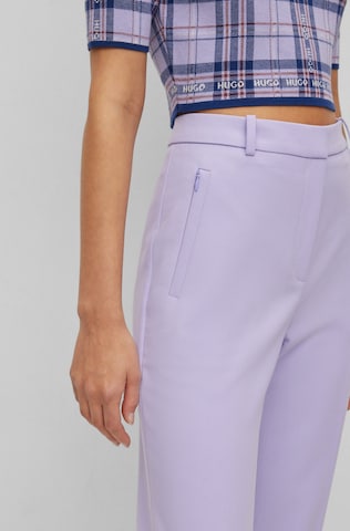 HUGO Red Regular Pleated Pants 'Hinovi' in Purple