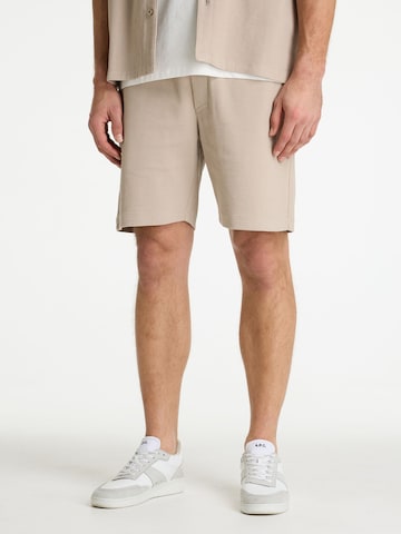 CHASIN' Regular Broek 'Slate.S Structure' in Beige: voorkant