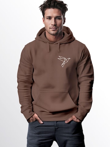 Neverless Sweatshirt 'Origami Vogel' in Braun