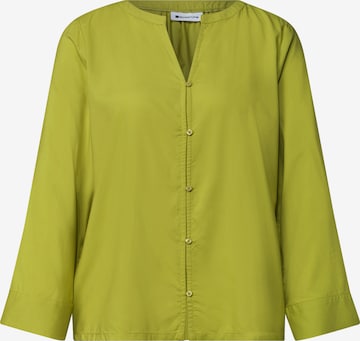 STREET ONE 3/4-Arm Bluse mit Split Neck in Grün: Vorderseite