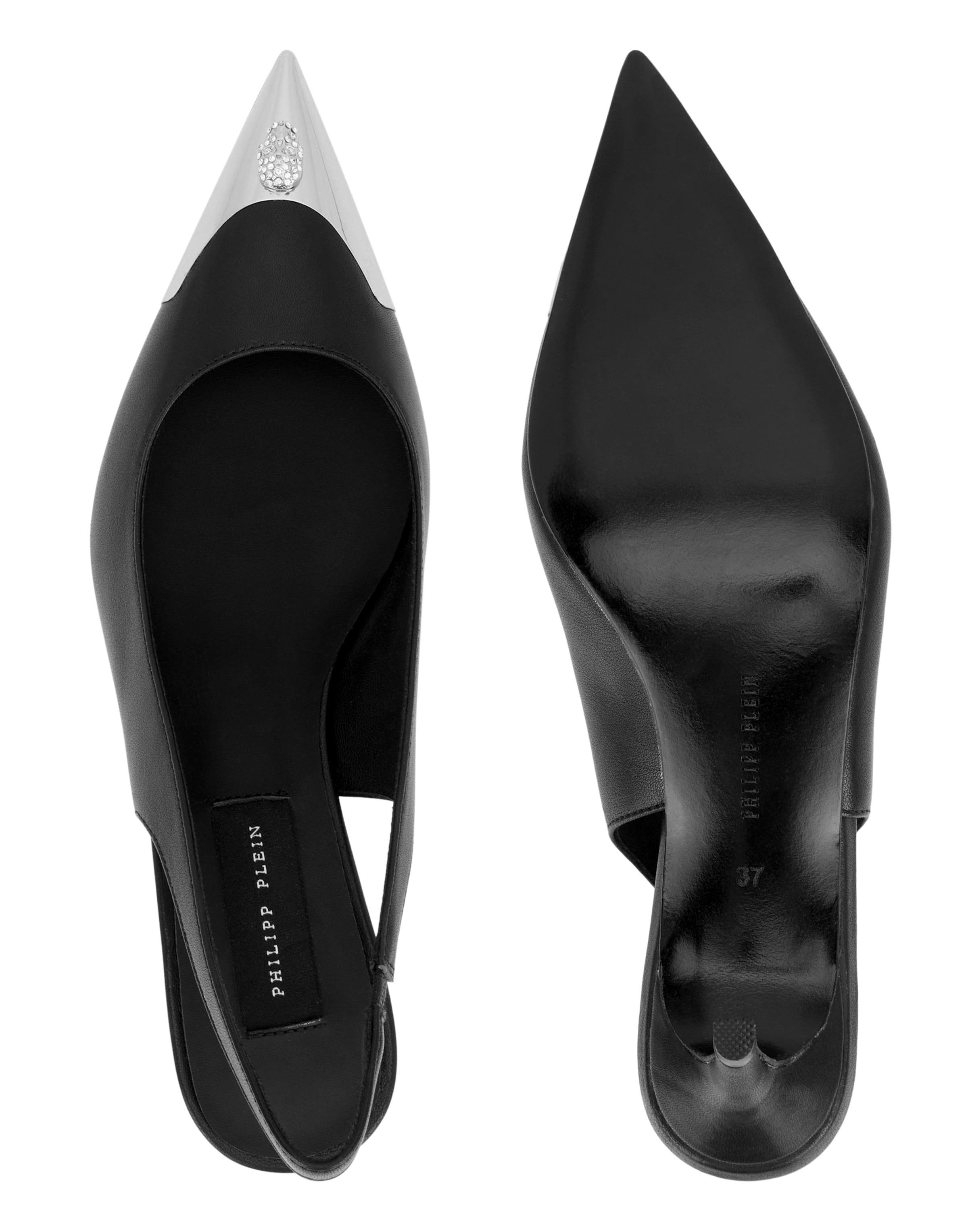 Décolleté sling 'Skull' di Philipp Plein in nero